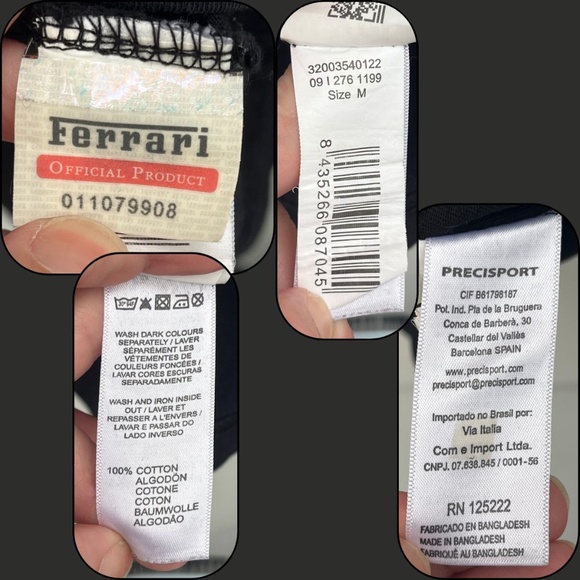 Ferrari Official Scuderia Ferrari Formula One Embroidered Black Tee Men's Med - Picture 10 of 10